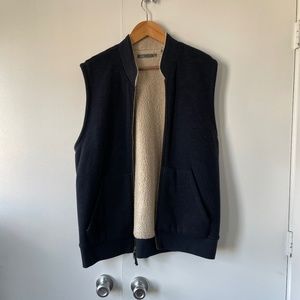 Vince Navy Blue Fuzzy Vest
